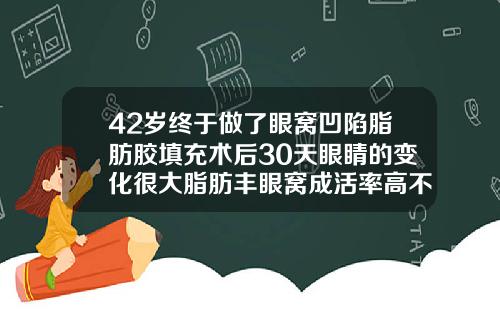 42岁终于做了眼窝凹陷脂肪胶填充术后30天眼睛的变化很大脂肪丰眼窝成活率高不高