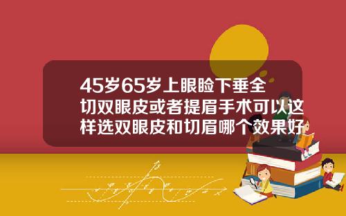 45岁65岁上眼睑下垂全切双眼皮或者提眉手术可以这样选双眼皮和切眉哪个效果好