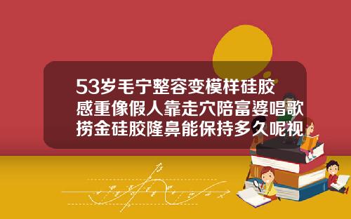 53岁毛宁整容变模样硅胶感重像假人靠走穴陪富婆唱歌捞金硅胶隆鼻能保持多久呢视频