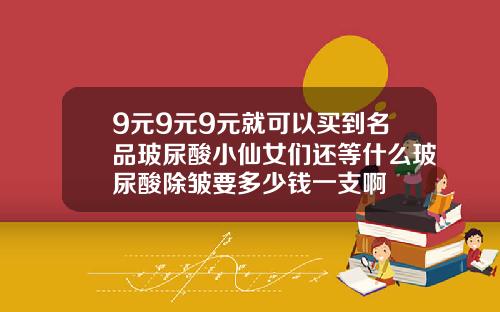 9元9元9元就可以买到名品玻尿酸小仙女们还等什么玻尿酸除皱要多少钱一支啊