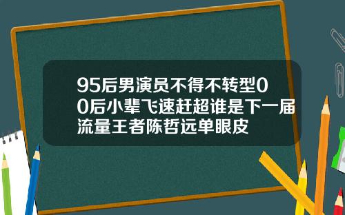 95后男演员不得不转型00后小辈飞速赶超谁是下一届流量王者陈哲远单眼皮