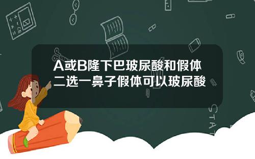 A或B隆下巴玻尿酸和假体二选一鼻子假体可以玻尿酸