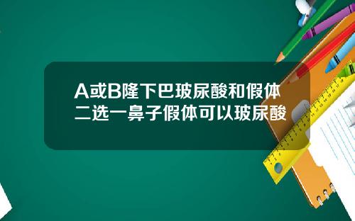 A或B隆下巴玻尿酸和假体二选一鼻子假体可以玻尿酸