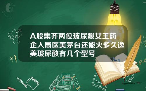 A股集齐两位玻尿酸女王药企入局医美茅台还能火多久逸美玻尿酸有几个型号