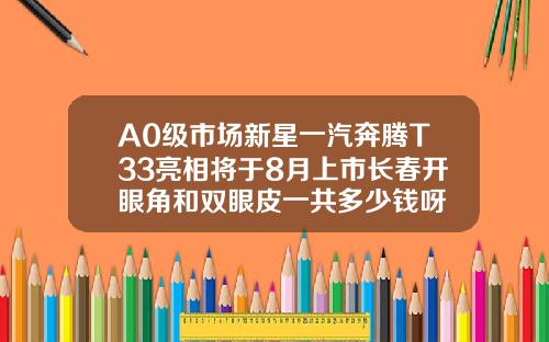 A0级市场新星一汽奔腾T33亮相将于8月上市长春开眼角和双眼皮一共多少钱呀