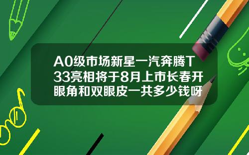 A0级市场新星一汽奔腾T33亮相将于8月上市长春开眼角和双眼皮一共多少钱呀