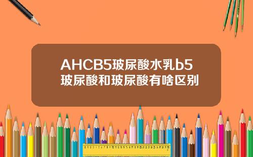 AHCB5玻尿酸水乳b5玻尿酸和玻尿酸有啥区别