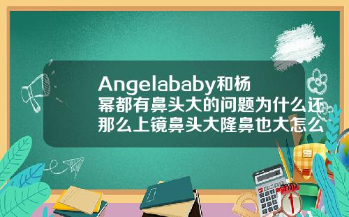 Angelababy和杨幂都有鼻头大的问题为什么还那么上镜鼻头大隆鼻也大怎么回事