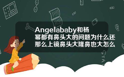 Angelababy和杨幂都有鼻头大的问题为什么还那么上镜鼻头大隆鼻也大怎么回事