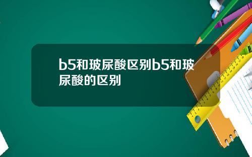 b5和玻尿酸区别b5和玻尿酸的区别
