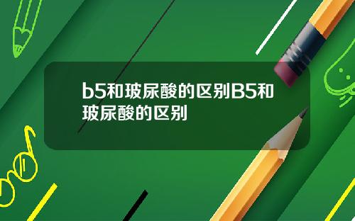 b5和玻尿酸的区别B5和玻尿酸的区别