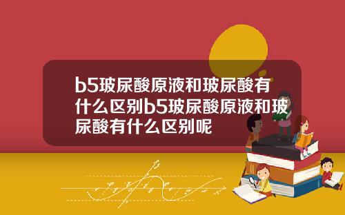 b5玻尿酸原液和玻尿酸有什么区别b5玻尿酸原液和玻尿酸有什么区别呢