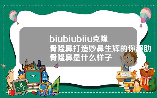 biubiubiiu克隆骨隆鼻打造妙鼻生辉的你超肋骨隆鼻是什么样子