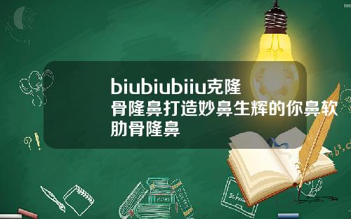 biubiubiiu克隆骨隆鼻打造妙鼻生辉的你鼻软肋骨隆鼻