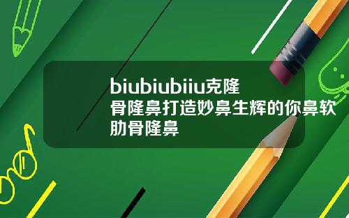biubiubiiu克隆骨隆鼻打造妙鼻生辉的你鼻软肋骨隆鼻