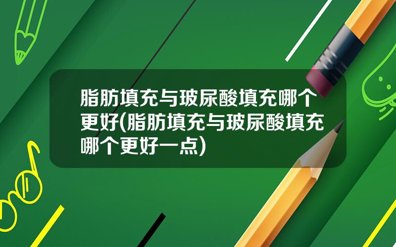 脂肪填充与玻尿酸填充哪个更好(脂肪填充与玻尿酸填充哪个更好一点)