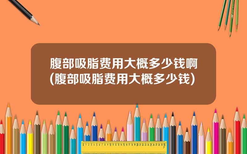 腹部吸脂费用大概多少钱啊(腹部吸脂费用大概多少钱)