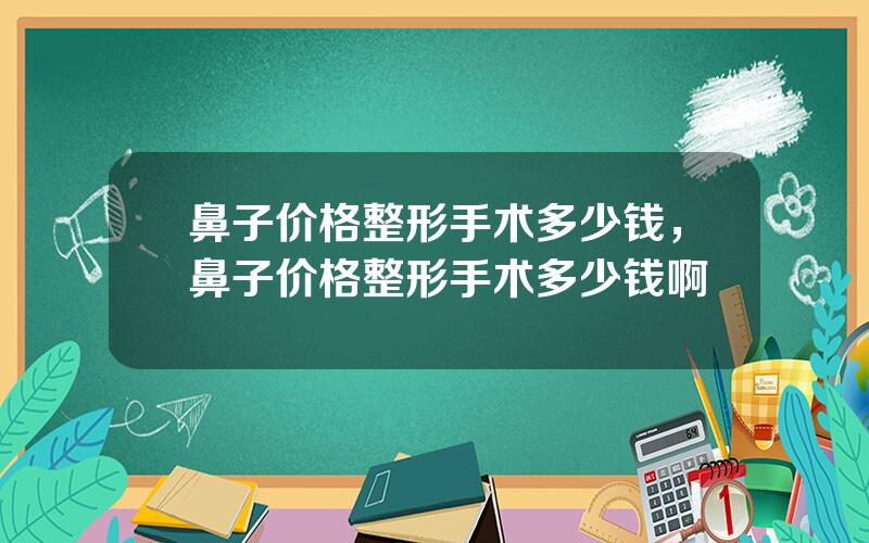 鼻子价格整形手术多少钱，鼻子价格整形手术多少钱啊