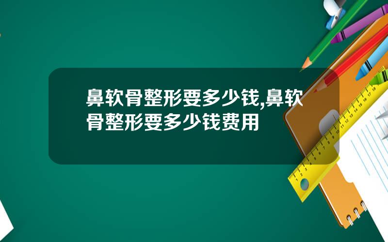 鼻软骨整形要多少钱,鼻软骨整形要多少钱费用